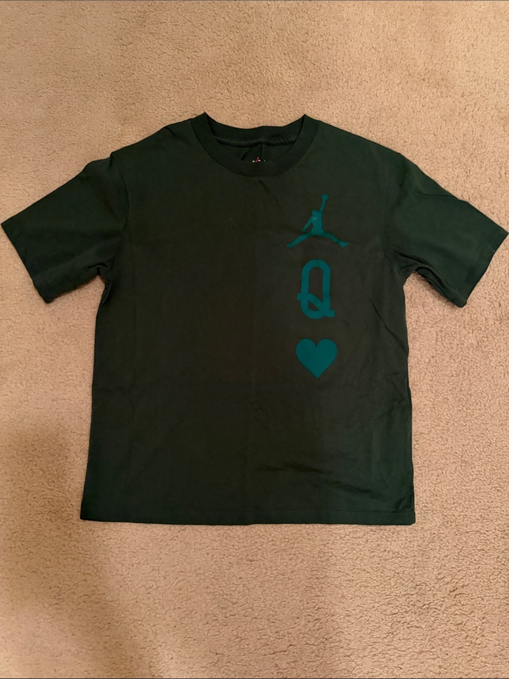Jordan Green Tee with Teal Graphic